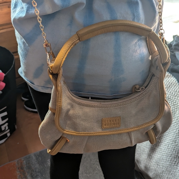 Is Stuart weitzman linen leather mini hobo chain purse - Picture 10 of 10